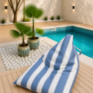 puff riscas azul e branco